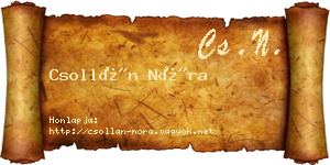Csollán Nóra névjegykártya