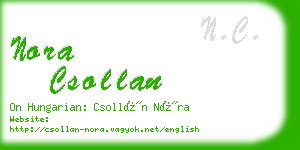 nora csollan business card